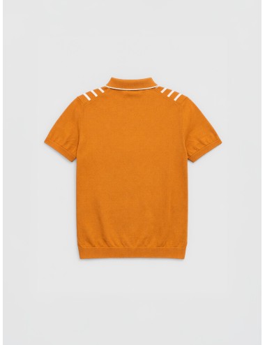 Camicia de punto naranja Gran Sasso x MARFRANC 59135/18066 con rayas verticales blancas