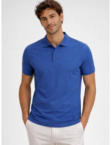Polo de punto azul medio Gran Sasso x MARFRANC 60118/79081 manga corta algodón
