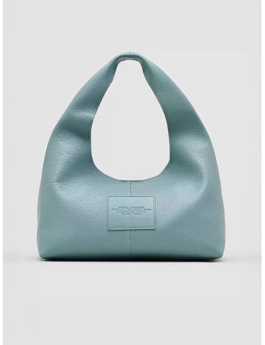 Bolso hobo sky blue Marc Jacobs The Sack Bag en cuero granulado con logo grabado frontal