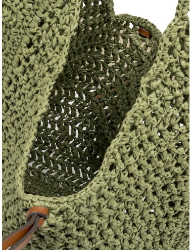 Bolso hobo verde Taiga Gianni Chiarini Firenze Nefeli Bag en rafia trenzada con detalles en piel