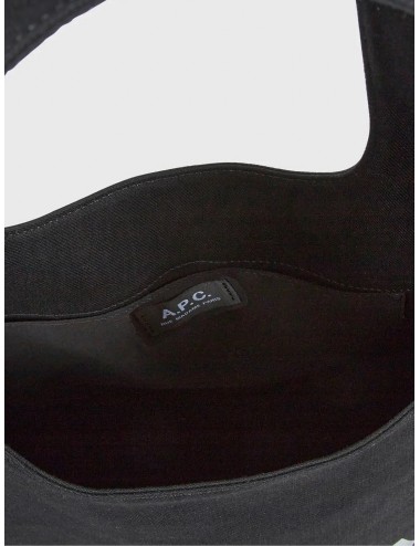 Bolso tote noir A.P.C. Ninon Bag con logo frontal blanco y asas largas