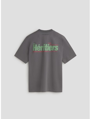 LES HÉRITIERS - RETRO ROOTS TEE - Antracita - Camiseta unisex - Algodón orgánico - MARFRANC