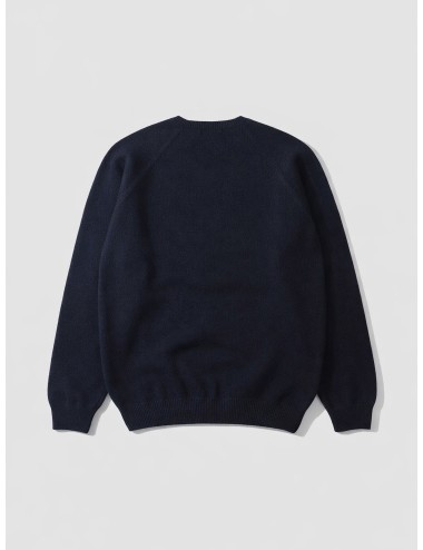 Sudadera azul marino Eddmond Studios Duck Patch hombre algodón parche bordado cuello redondo