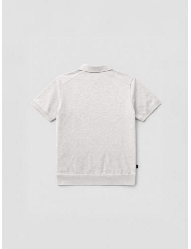 Polo gris ECOALF Olmo Knit hombre punto fino algodón reciclado cuello de punto manga corta