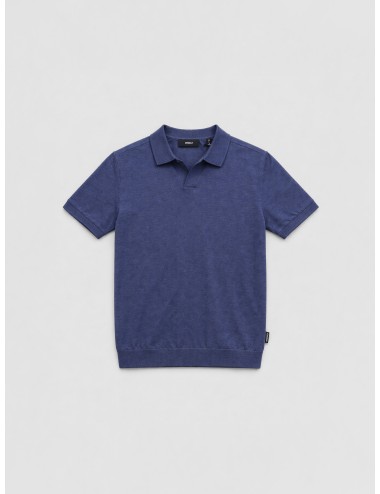 Polo azul marino ECOALF Olmo hombre piqué algodón reciclado Deep Navy manga corta cuello clásico
