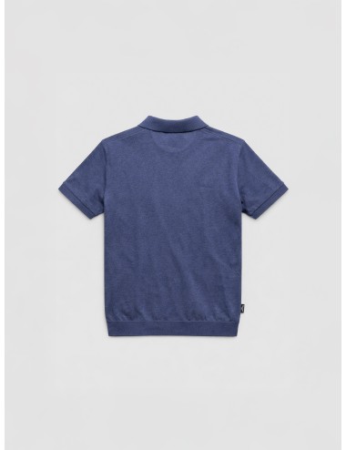 Polo azul marino ECOALF Olmo hombre piqué algodón reciclado Deep Navy manga corta cuello clásico