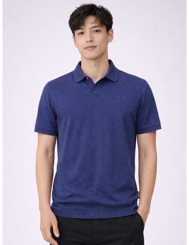 Polo azul marino ECOALF Olmo hombre piqué algodón reciclado Deep Navy manga corta cuello clásico