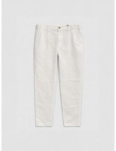 Pantalón de lino blanco Ecoalf Ethiwin Linen Pants White para hombre.