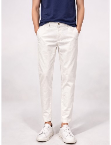 Pantalón de lino blanco Ecoalf Ethiwin Linen Pants White para hombre.