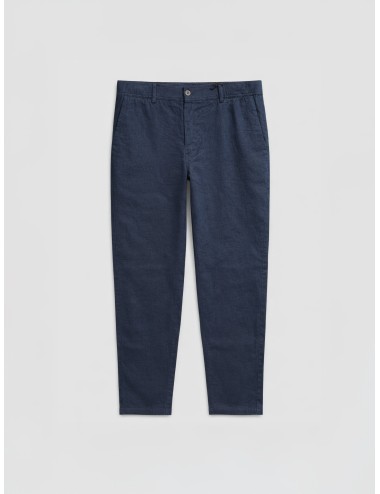 Pantalón de lino azul marino Ecoalf Ethiwin Linen Pants Deep Navy para hombre.