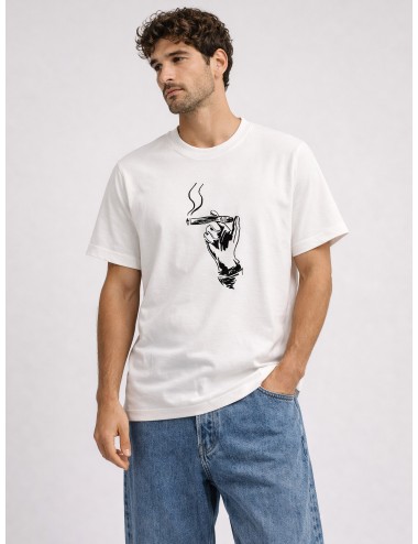 Camiseta off white Drôle de Monsieur Cuba con estampado gráfico frontal