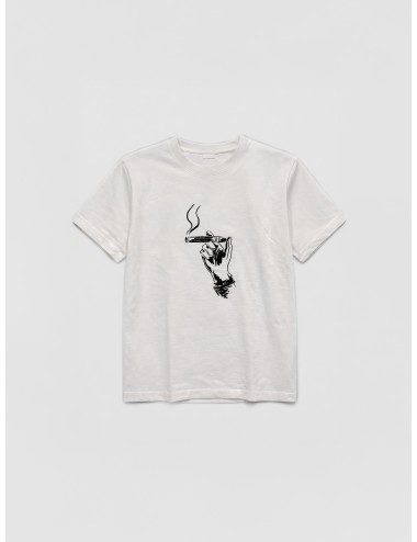 Camiseta off white Drôle de Monsieur Cuba con estampado gráfico frontal