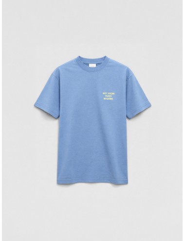 Camiseta azul Atlantic Blue Drôle de Monsieur Le T-Shirt Slogan con print “Not From Paris Madame”