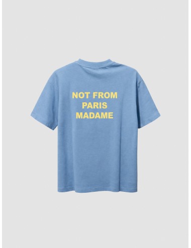 Camiseta azul Atlantic Blue Drôle de Monsieur Le T-Shirt Slogan con print “Not From Paris Madame”