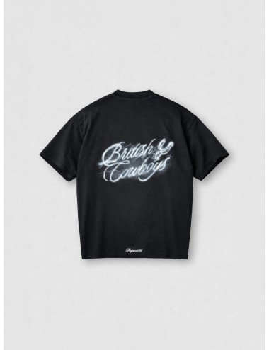 Camiseta negra Stained Black Represent British Cowboys con estampado western frontal y trasero