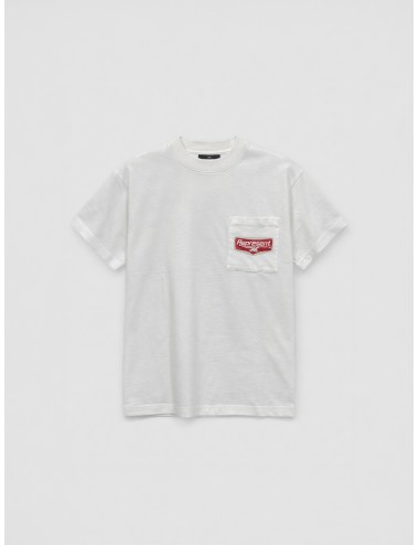 Camiseta blanca Flat White Represent Nothing Faster con estampado gráfico frontal y trasero