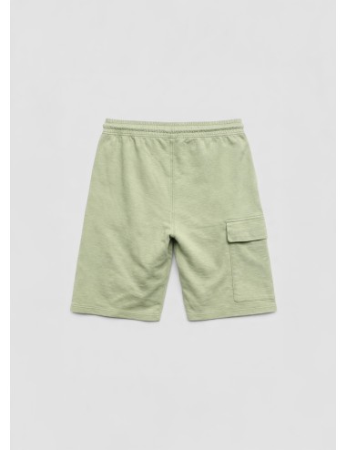 Bermuda cargo verde grisáceo Moss Gray C.P. Company Light Fleece con lente en bolsillo lateral