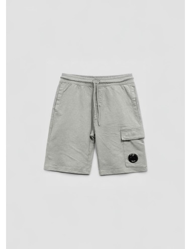 Bermuda cargo gris Gun Metal C.P. Company Light Fleece con lente en bolsillo lateral