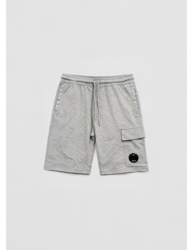 Bermuda cargo gris jaspeado Grey Stone Melange C.P. Company Light Fleece con lente en bolsillo lateral