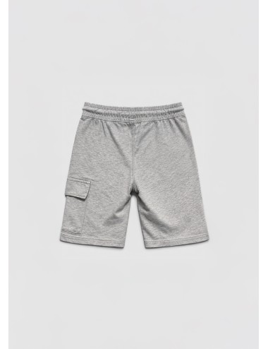 Bermuda cargo gris jaspeado Grey Stone Melange C.P. Company Light Fleece con lente en bolsillo lateral