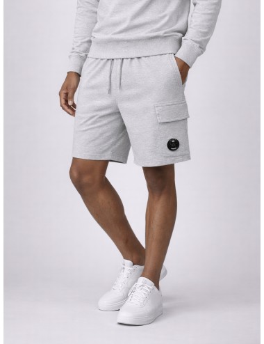 Bermuda cargo gris jaspeado Grey Stone Melange C.P. Company Light Fleece con lente en bolsillo lateral