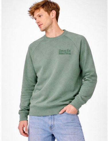 Sudadera verde Loden Frost Green Deus Ex Machina Plenty Good Crew con gráfico trasero Plenty Good y manga raglán