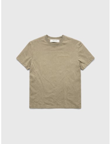 Camiseta beige efecto lavado Golden Goose Dyed Gauze con logo bordado y doble estrella trasera