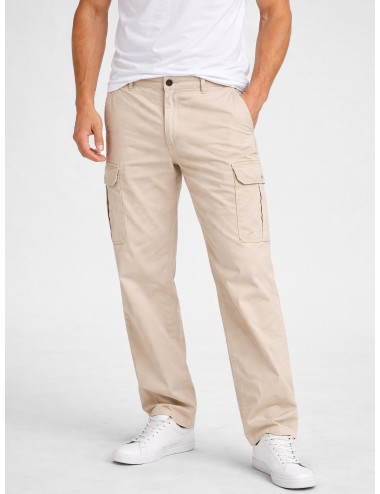 Pantalón cargo beige claro 40WEFT Aiko slim fit en algodón con bolsillos laterales con solapa