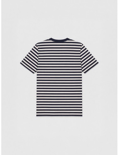 Camiseta de rayas navy NN.07 Pedro T-Shirt en algodón orgánico con diseño Navy Stripe y corte regular