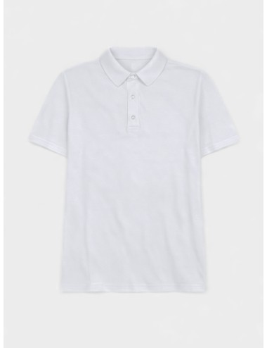 Polo blanco RRD Oxford para mujer en tejido técnico elástico con cuello clásico y tapeta de botones