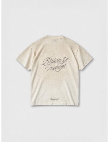 Camiseta Washed Ecru Represent British Cowboys con estampado gráfico y acabado lavado vintage