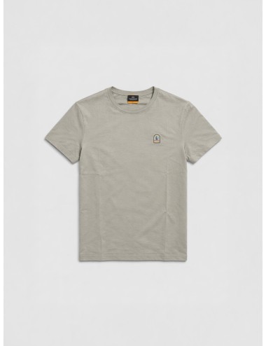 Camiseta verde grisáceo Parajumpers Patch Tee con parche logo en pecho