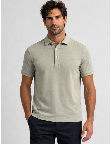 Polo verde salvia hombre Gran Sasso x MARFRANC clásico algodón manga corta