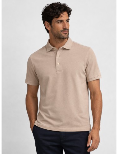 Polo beige arena hombre Gran Sasso x MARFRANC clásico algodón manga corta