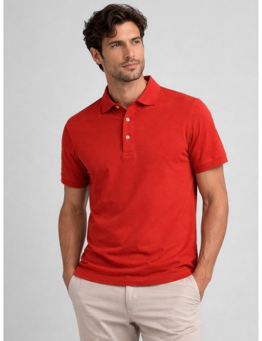 Polo rojo teja hombre Gran Sasso x MARFRANC manga corta algodón cuello clásico