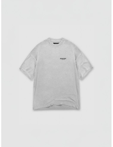 Camiseta gris Ash Grey Represent Owners Club T-Shirt oversize con gráfico trasero y logo frontal