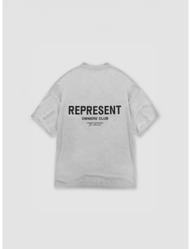 Camiseta gris Ash Grey Represent Owners Club T-Shirt oversize con gráfico trasero y logo frontal