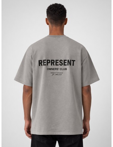 Camiseta gris Ash Grey Represent Owners Club T-Shirt oversize con gráfico trasero y logo frontal
