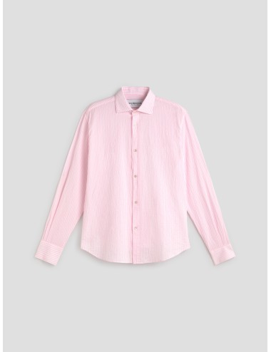 Camisa Pink SERRSUCKER SHIRT Les Héritiers seersucker rayas fit regular