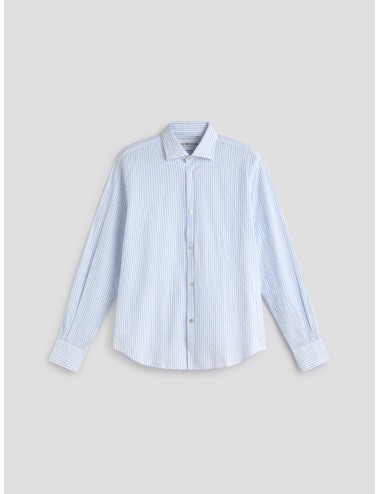 Camisa Sky Blue SEERSUCKER SHIRT Les Héritiers seersucker rayas fit regular