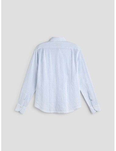 Camisa Sky Blue SEERSUCKER SHIRT Les Héritiers seersucker rayas fit regular
