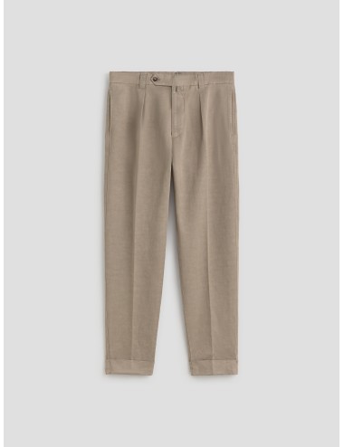 Pantalón Antracita BELLVER PANT Les Héritiers chino con pinza lino algodón Made in Italy