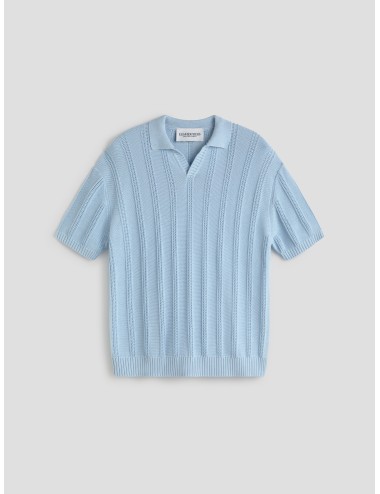 Polo Sky Blue FRESH POLO Les Héritiers algodón calado oversize SS26