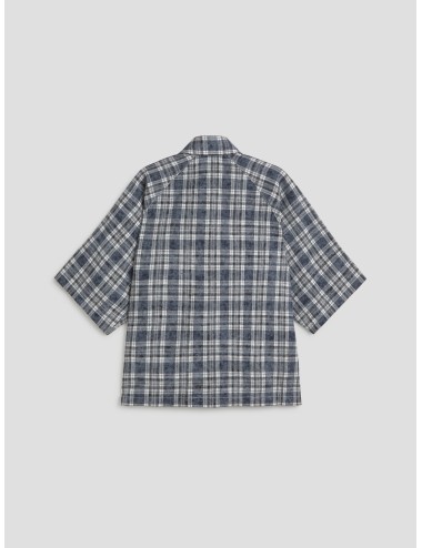 New Amsterdam - Wijk Short Sleeves - Bleached Check azul blanco gris - Camisa cuadros hombre - Algodón ligero - MARFRANC.