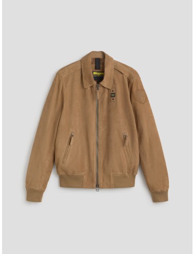 Blauer - 26SBLUL02436 - cafelatte - bomber piel ante - hombre - MARFRANC