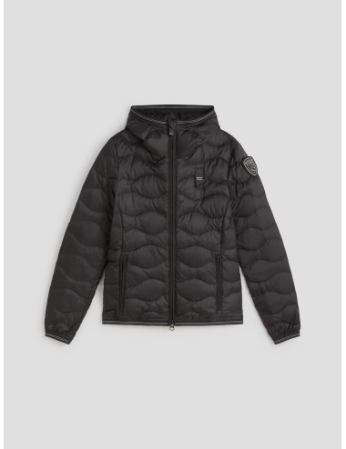 Blauer - 26SBLDC03169-007455 - Nero - Chaqueta piumino con capucha - Mujer - Nailon acolchado ondas - MARFRANC