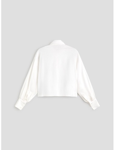 Ermanno Firenze - D48EK040ET0 - Blanco azul - Camisa encaje floral - Mujer - Lino viscosa - MARFRANC