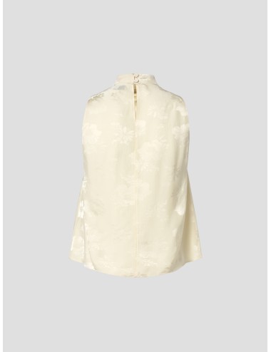 Forte Forte - 14559 - Beurre - Top jacquard floral mujer - Seda bias estampada - MARFRANC
