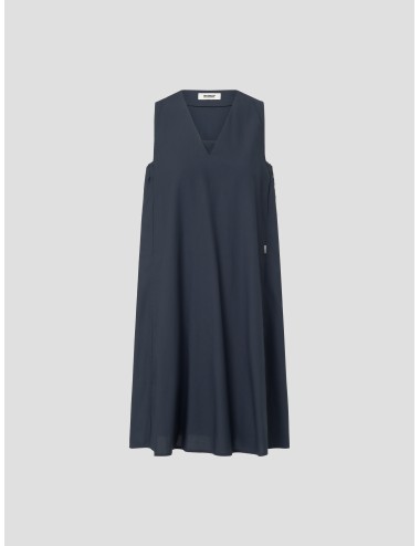 Vestido azul marino ECOALF Francesca mujer sin mangas escote pico algodón ligero