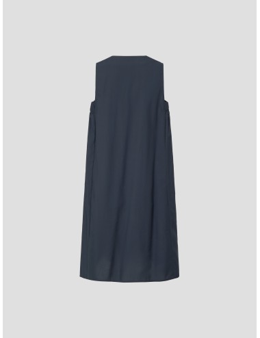 Vestido azul marino ECOALF Francesca mujer sin mangas escote pico algodón ligero